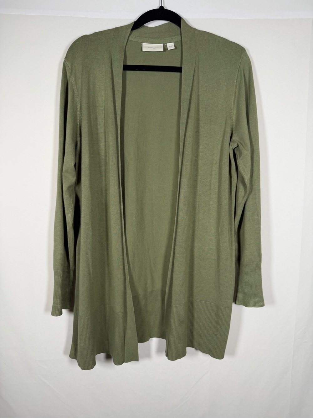 Eco Threads Green Forest Open-Front Cardigan Sweater Granola, Sustainable